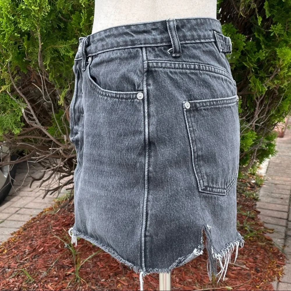 We The Free Raw Hem Denim Button Fly Skirt - Picture 4 of 6